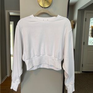 TNA Classic White Cropped Hoodie